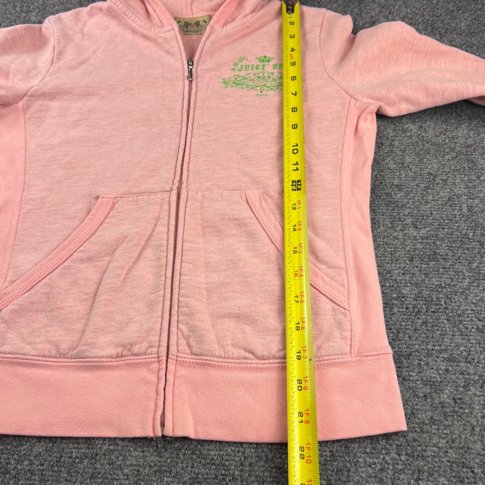 Y2K Juicy Couture Pink Juicy Spa Zip Up Hoodie Rhinestone Graphic Medium - Picture 9 of 11